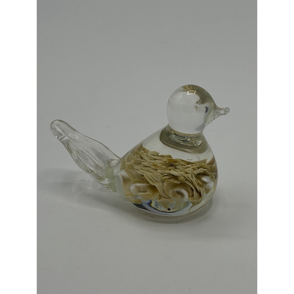 Vintage Maude and Bob St. Clair Hand‎ Blown Art Glass Bird Paperweight Carmel